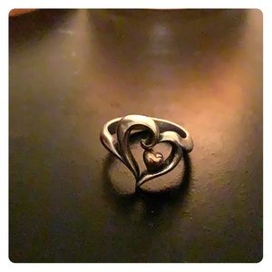James Avery silver heart ring.